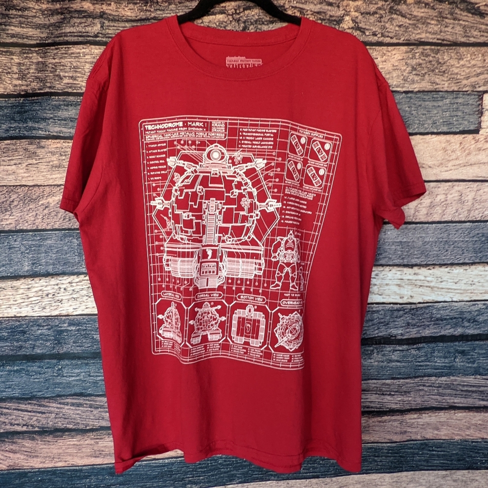 Lootwear by Loot Crate TMNT Technodrome Mark I Schematic Tee